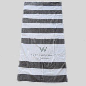 W Fort Lauderdale The Residences Pool Beach Resort Towel Cotton Gray White New